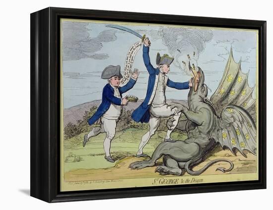 St. George and the Dragon, Published by Hannah Humphrey in 1782-James Gillray-Framed Premier Image Canvas