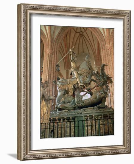 St George and the Dragon Statue, Inside the Storkyrkan Church, Stockholm, Sweden-Peter Thompson-Framed Photographic Print