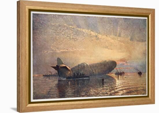 St. George and the Dragon: Zeppelin L15 in the Thames, 1916, 'The Naval Front' Maxwell, 1920-Donald Maxwell-Framed Premier Image Canvas