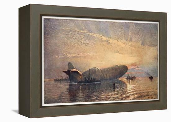 St. George and the Dragon: Zeppelin L15 in the Thames, 1916, 'The Naval Front' Maxwell, 1920-Donald Maxwell-Framed Premier Image Canvas