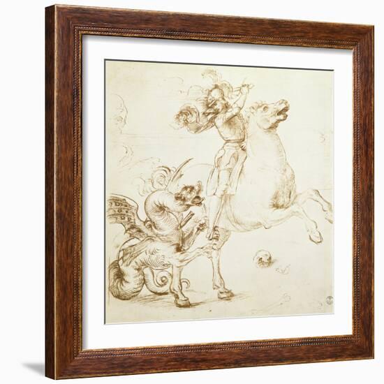 St. George and the Dragon-Raphael-Framed Giclee Print