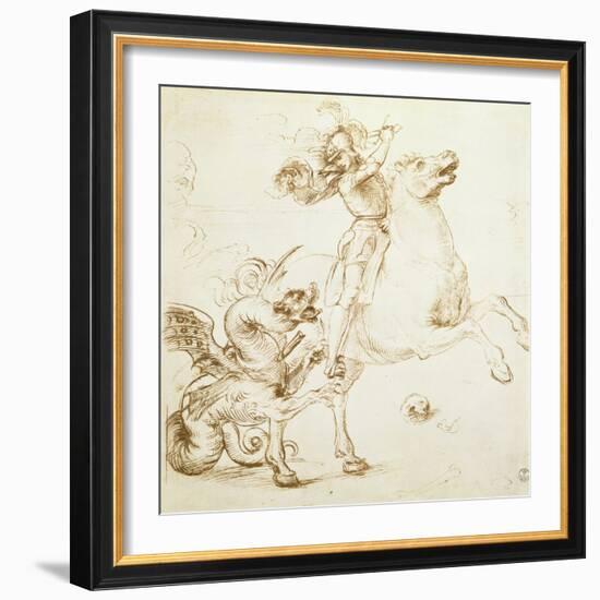 St. George and the Dragon-Raphael-Framed Giclee Print