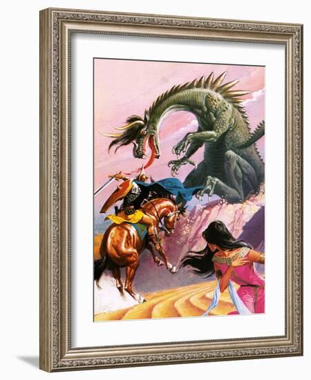 St George and the Dragon-Severino Baraldi-Framed Giclee Print