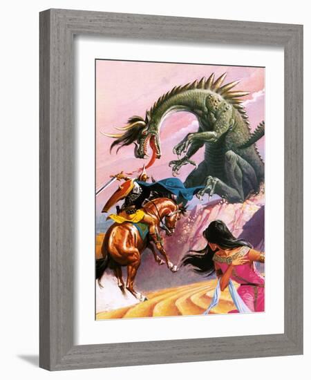 St George and the Dragon-Severino Baraldi-Framed Giclee Print