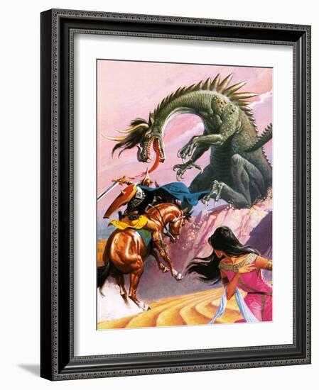 St George and the Dragon-Severino Baraldi-Framed Giclee Print