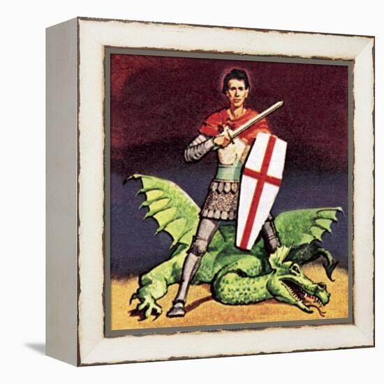 St George and the Dragon-English School-Framed Premier Image Canvas