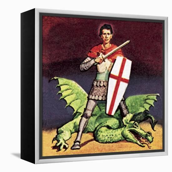 St George and the Dragon-English School-Framed Premier Image Canvas