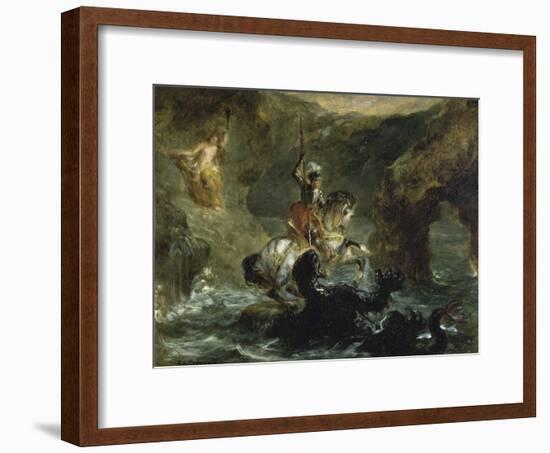 St. George Combattant Le Dragon-Eugene Delacroix-Framed Giclee Print