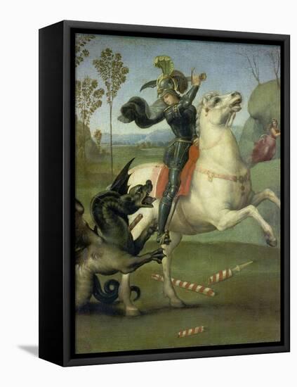 St. George Fighting the Dragon, C. 1505-Raffael-Framed Premier Image Canvas