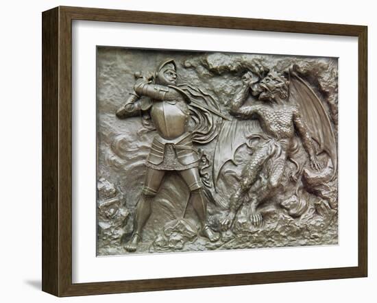 St. George Fighting the Dragon-null-Framed Giclee Print