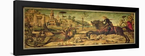 St. George Killing the Dragon, 1502-07-Vittore Carpaccio-Framed Giclee Print