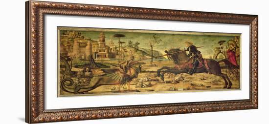 St. George Killing the Dragon, 1502-07-Vittore Carpaccio-Framed Giclee Print