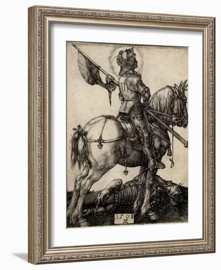 St George on Horseback, 1508-Albrecht Dürer-Framed Giclee Print