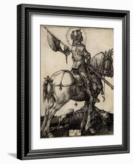 St George on Horseback, 1508-Albrecht Dürer-Framed Giclee Print