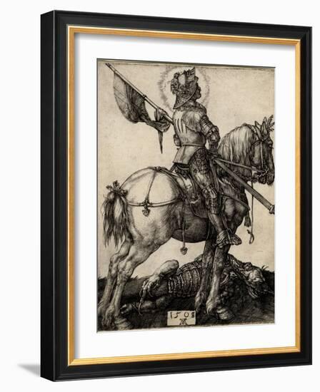 St George on Horseback, 1508-Albrecht Dürer-Framed Giclee Print