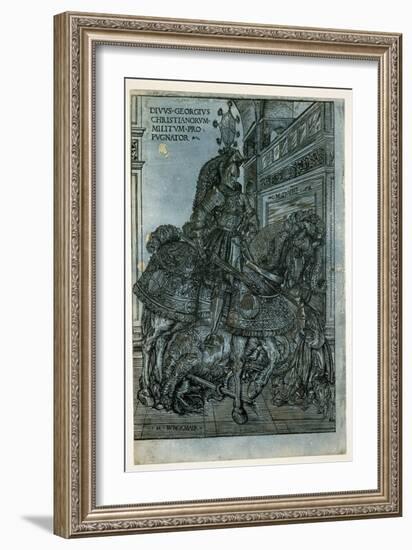 St George on Horseback, 1508-Hans Burgkmair-Framed Giclee Print