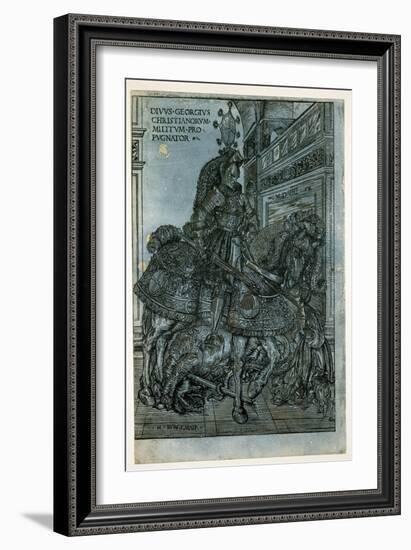 St George on Horseback, 1508-Hans Burgkmair-Framed Giclee Print