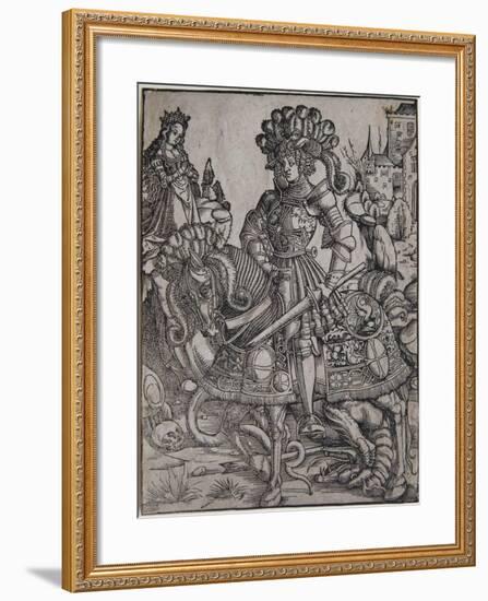 St. George on Horseback, C.1510-Hans Burgkmair-Framed Giclee Print