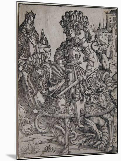 St. George on Horseback, C.1510-Hans Burgkmair-Mounted Giclee Print