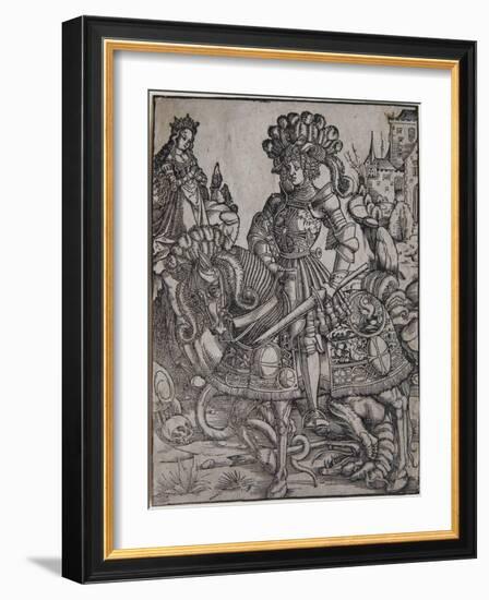 St. George on Horseback, C.1510-Hans Burgkmair-Framed Giclee Print