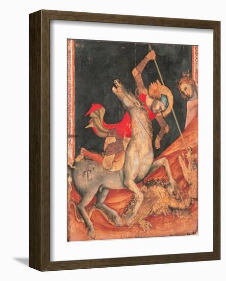 St George's Battle with the Dragon-Vitale da Bologna-Framed Giclee Print
