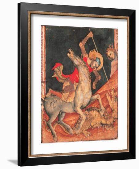 St George's Battle with the Dragon-Vitale da Bologna-Framed Giclee Print