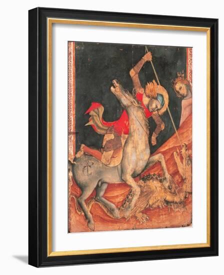 St George's Battle with the Dragon-Vitale da Bologna-Framed Giclee Print