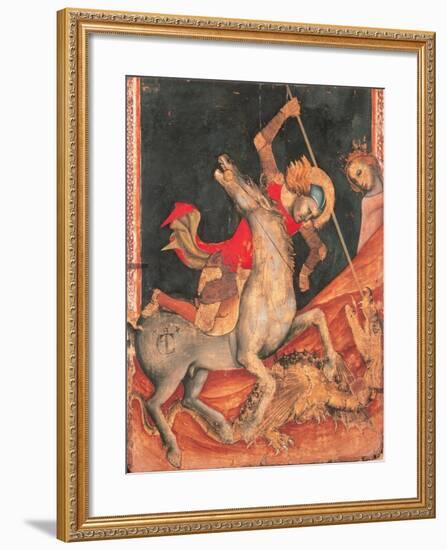 St George's Battle with the Dragon-Vitale da Bologna-Framed Giclee Print