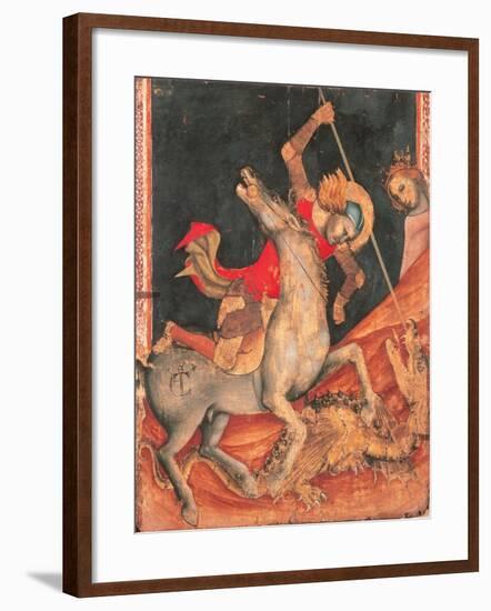 St George's Battle with the Dragon-Vitale da Bologna-Framed Giclee Print