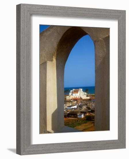 St George's Castle Through Arched Window at St Jago Fort, Elmina Castle, Elmina, Ghana-Alison Jones-Framed Photographic Print