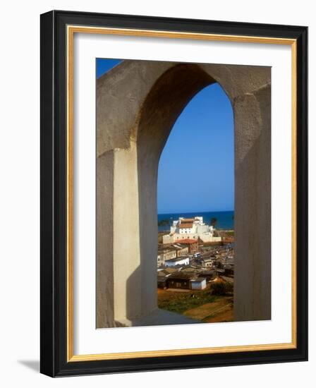 St George's Castle Through Arched Window at St Jago Fort, Elmina Castle, Elmina, Ghana-Alison Jones-Framed Photographic Print