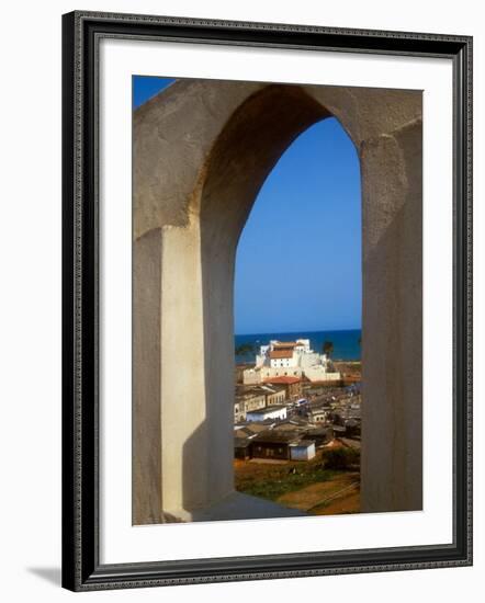 St George's Castle Through Arched Window at St Jago Fort, Elmina Castle, Elmina, Ghana-Alison Jones-Framed Photographic Print