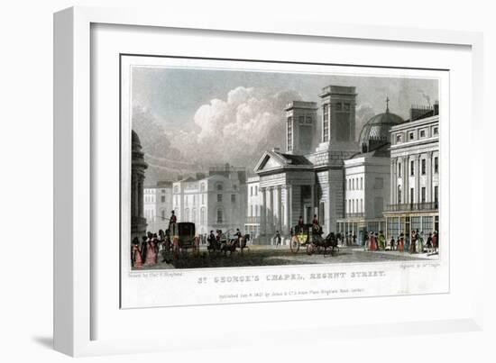 St George's Chapel, Regent Street, Westminster, London, 1827-J Tingle-Framed Giclee Print