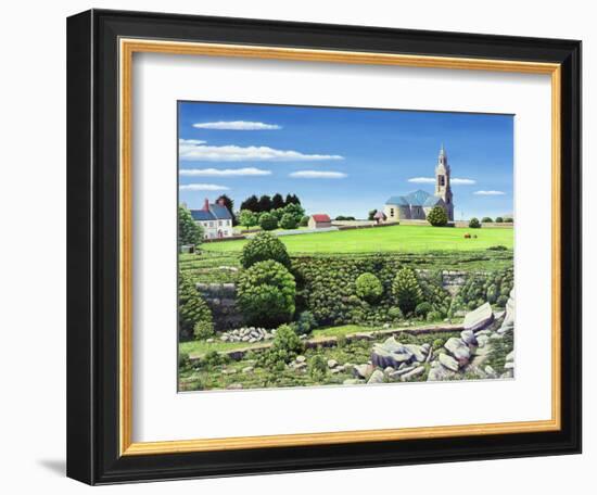St. George's Church and Quarries, Portland, 2006 (Oil on Canvas)-Liz Wright-Framed Giclee Print