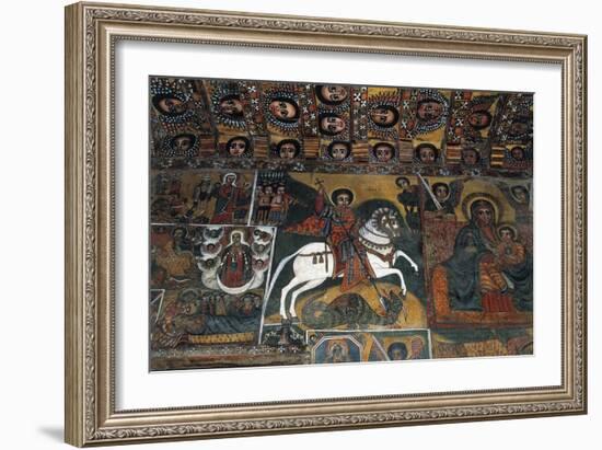 St George Slaying Dragon and Madonna and Child, Detail, Fresco, Debre Birhan Selassie-null-Framed Giclee Print