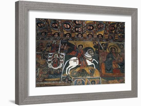 St George Slaying Dragon and Madonna and Child, Detail, Fresco, Debre Birhan Selassie-null-Framed Giclee Print