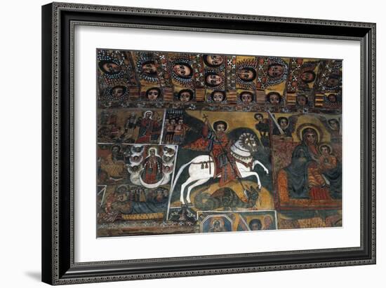 St George Slaying Dragon and Madonna and Child, Detail, Fresco, Debre Birhan Selassie-null-Framed Giclee Print