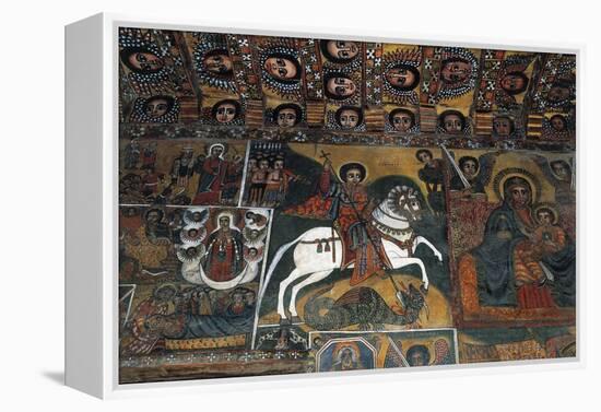 St George Slaying Dragon and Madonna and Child, Detail, Fresco, Debre Birhan Selassie-null-Framed Premier Image Canvas