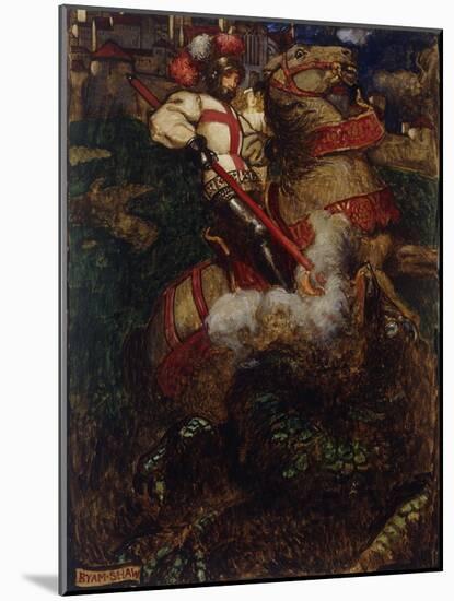 St George Slaying the Dragon, 1908-John Byam Shaw-Mounted Giclee Print