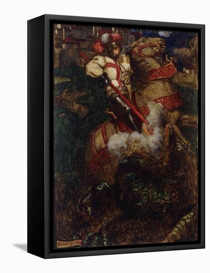 St George Slaying the Dragon, 1908-John Byam Shaw-Framed Premier Image Canvas
