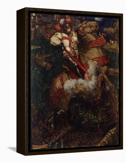 St George Slaying the Dragon, 1908-John Byam Shaw-Framed Premier Image Canvas