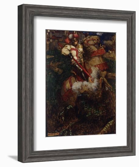 St George Slaying the Dragon, 1908-John Byam Shaw-Framed Giclee Print