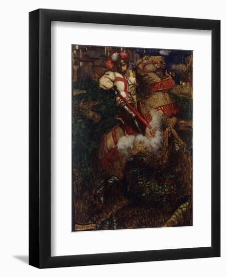 St George Slaying the Dragon, 1908-John Byam Shaw-Framed Giclee Print