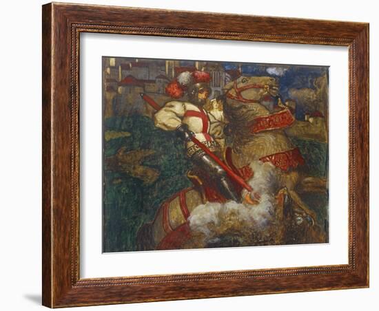 St. George Slaying the Dragon, 1908-John Byam Liston Shaw-Framed Giclee Print