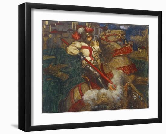 St. George Slaying the Dragon, 1908-John Byam Liston Shaw-Framed Giclee Print