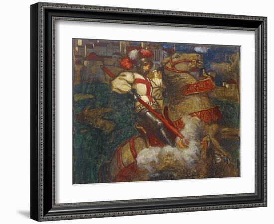 St. George Slaying the Dragon, 1908-John Byam Liston Shaw-Framed Giclee Print