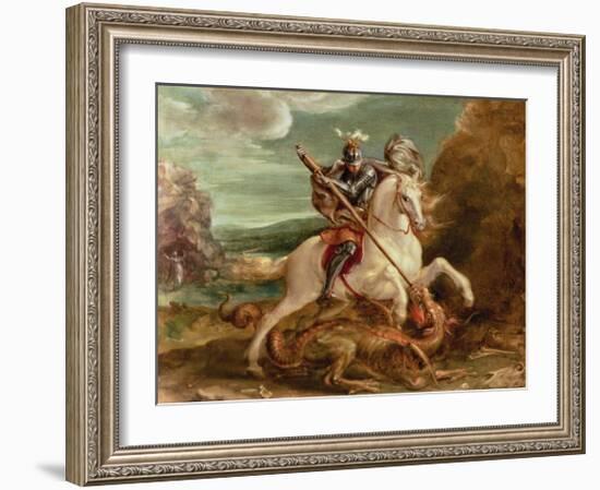 St. George Slaying The Dragon-Hans von Aachen-Framed Premium Giclee Print