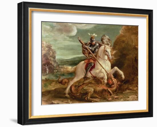 St. George Slaying The Dragon-Hans von Aachen-Framed Premium Giclee Print
