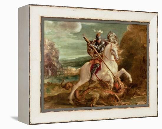 St. George Slaying the Dragon-Hans von Aachen-Framed Premier Image Canvas