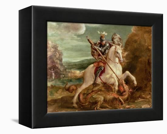 St. George Slaying the Dragon-Hans von Aachen-Framed Premier Image Canvas